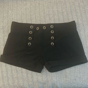 JOHNSON Y2K BLACK Linen Mini Shorts